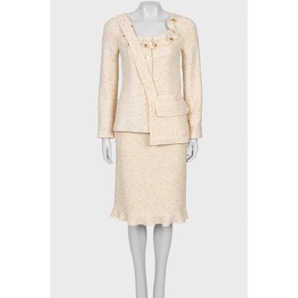 Chanel 1999/2000 Mary Quant Ivory Tweed Suit - Size 36 - Picture 1 of 12